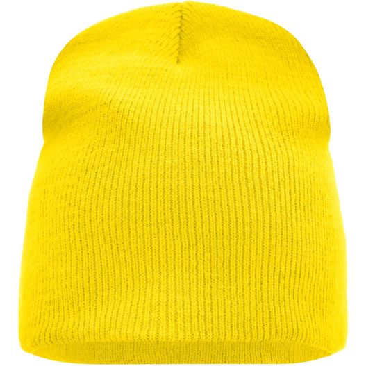 gelbe mütze auf weißem hintergrund Beanie No.1 - Enganliegende Strickmütze ohne Umschlag (Bild 1)