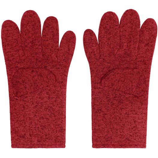 ein paar roter handschuhe auf weißem hintergrund Fleece-Gloves - Pflegeleichte Strickfleece-Handschuhe (Bild 1)