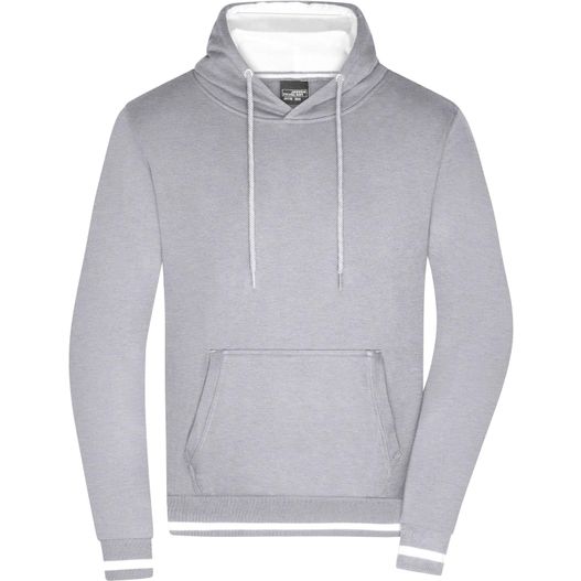 ein grauer kapuze mit einem weißen streifen auf der seite Men's Club Hoody - Kapuzensweat im modischen Design (Bild 1)