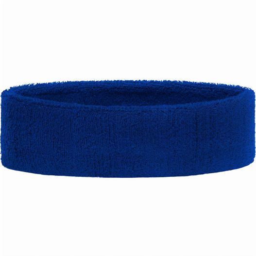 ein blaues kopfband mit weißem hintergrund Terry Headband - Frottee Stirnband für Sport und Freizeit (Bild 1)
