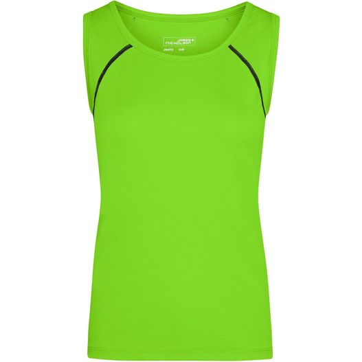 ein kalkgrünes top mit schwarzen pips Ladies' Sports Tanktop - Funktionstop für Fitness und Sport (Bild 1)