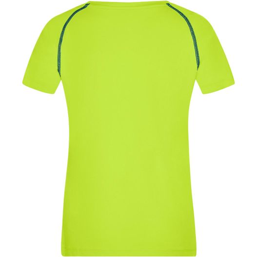 ein limettenhemd mit blauem streifen Ladies' Sports T-Shirt - Funktionsshirt für Fitness und Sport (Bild 1)