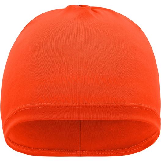 einen hellen orangen hut auf weißem hintergrund Running Beanie - Sportliche Laufmütze (Bild 1)