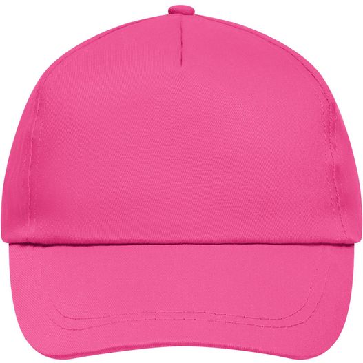 eine helle rosa baseballkappe auf weißem hintergrund 5 Panel Promo Cap Lightly Laminated - Promo Cap mit leicht laminiertem Frontpanel (Bild 1)