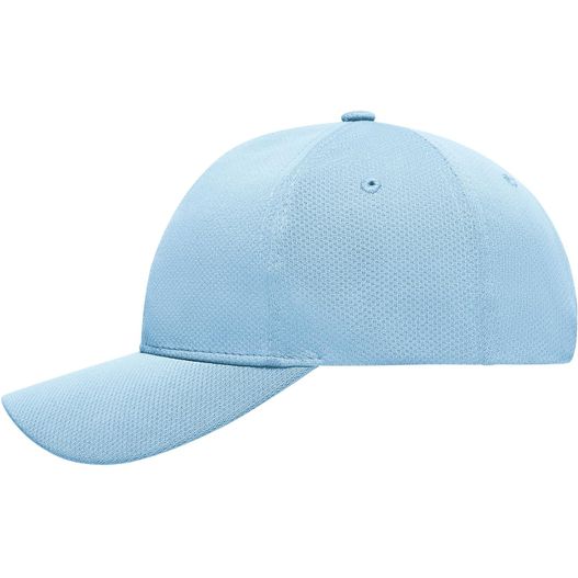 eine hellblaue baseballkappe mit einem weißen visier 6 Panel Sport Mesh Cap - Sportliche 6 Panel Cap aus weichem Meshmaterial (Bild 1)
