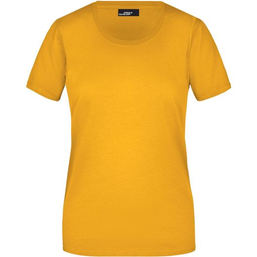 ein frauen gelb t - shirt Ladies' Basic-T - Leicht tailliertes T-Shirt aus Single Jersey (Bild 1)