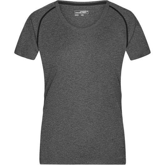 ein graues hemd mit schwarzem streifen Ladies' Sports T-Shirt - Funktionsshirt für Fitness und Sport (Bild 1)