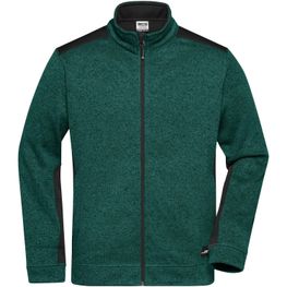 Men's Knitted Workwear Fleece Jacket - STRONG - - Pflegeleichte Strickfleece Jacke im Materialmix