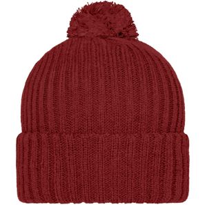 Knitted Cap with Pompon - Trendige Pomponmütze in vielen Farben