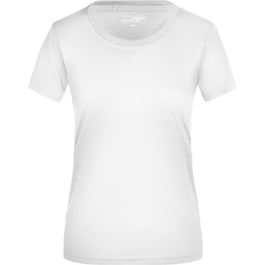 ein weißes t-shirt mit einem kurzen ärmel Ladies' Active-T - Funktions T-Shirt für Freizeit und Sport (Bild 1)