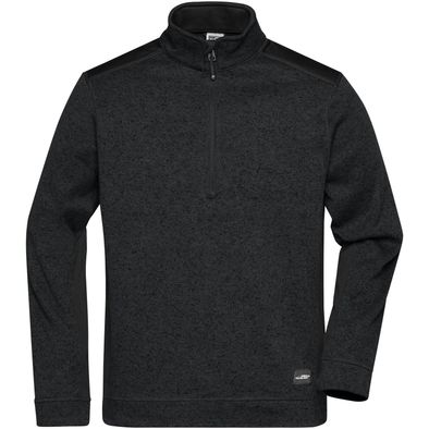 Men's Knitted Workwear Fleece Half-Zip - STRONG - - Pflegeleichter Strickfleece Troyer im Materialmix