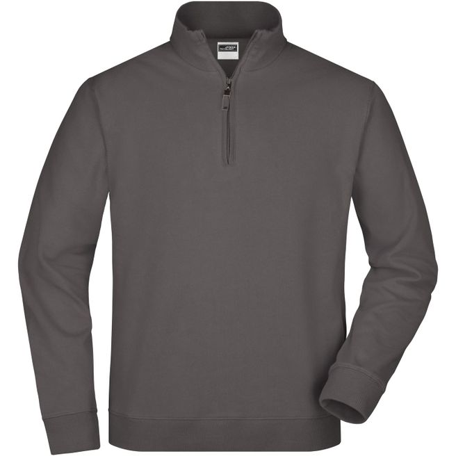 Round-Neck Zip - Sweatshirt mit Stehkragen und kurzem Reißverschluss