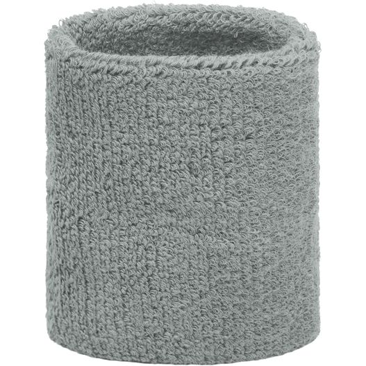 ein grau gestricktes armband auf weißem hintergrund Terry Wristband - Armschweißband aus weichem Frottee (Bild 1)