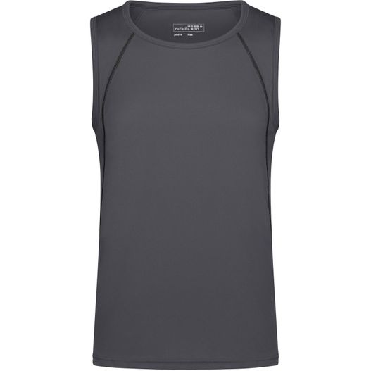 ein graues tankoberteil mit reißverschluss Men's Sports Tanktop - Funktionstop für Fitness und Sport (Bild 1)