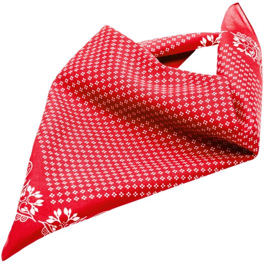 eine rote bandana mit weißen schneeflocken darauf Traditional Bandana - Im Trachtenlook bedrucktes multifunktionales Viereck-Tuch (Bild 1)
