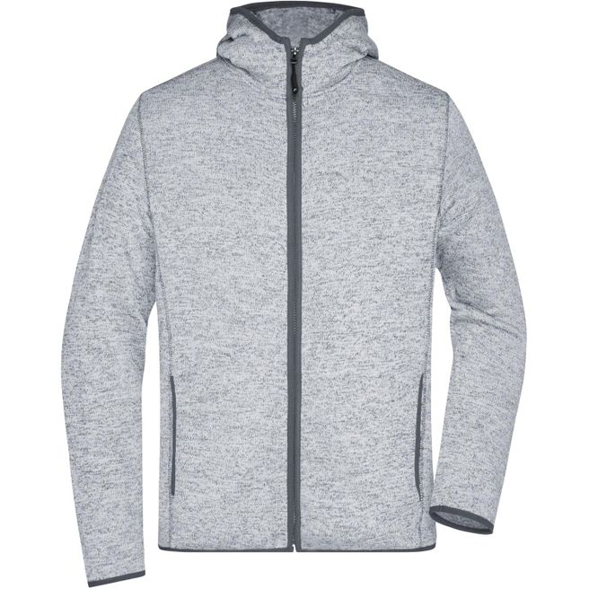 Produktabbildung Men's Knitted Fleece Hoody - Kapuzenjacke aus Strickfleece in Melange-Optik Men's Knitted Fleece Hoody - Kapuzenjacke aus Strickfleece in Melange-Optik