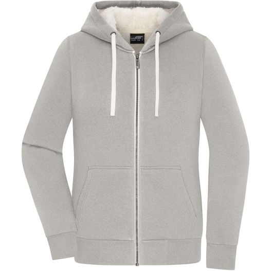 Ladies' Doubleface Jacket - Kapuzenjacke aus BIO-Baumwolle mit weichem Sherpa-Futter (Bild 1)