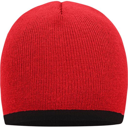 Beanie with Contrasting Border - Enganliegende Strickmütze ohne Umschlag (Bild 1)