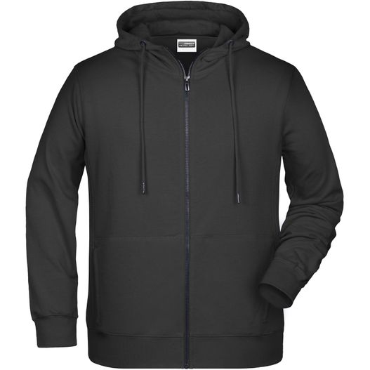 ein schwarzer kapuze mit reißverschluss vorne Men's Zip Hoody - Sweatjacke mit Kapuze und Reißverschluss (Bild 1)