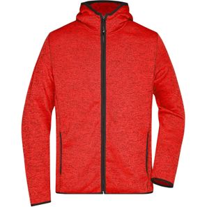 Men's Knitted Fleece Hoody - Kapuzenjacke aus Strickfleece in Melange-Optik