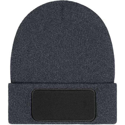 Beanie with Patch (10cm x 5 cm) - Thinsulate - Wärmende Strickmütze mit Zwischenfutter aus Thinsulate™ mit Baumwoll-Patch (Bild 1)
