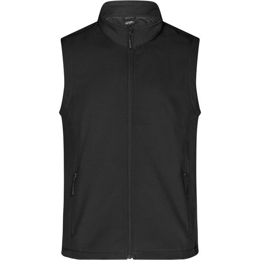 eine schwarze weste mit einem reißverschlusskragen Men's Promo Softshell Vest - Softshellweste für Promotion und Freizeit (Bild 1)