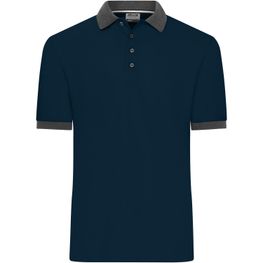 Men's Polo - Klassisches Polo mit kontrastfarbigem Kragen und Armbündchen in Piqué-Qualität