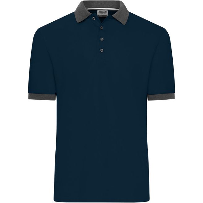 Men's Polo - Klassisches Polo mit kontrastfarbigem Kragen und Armbündchen in Piqué-Qualität