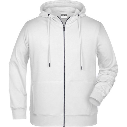 ein weißer kapuze mit reißverschluss auf der vorderseite Men's Zip Hoody - Sweatjacke mit Kapuze und Reißverschluss (Bild 1)