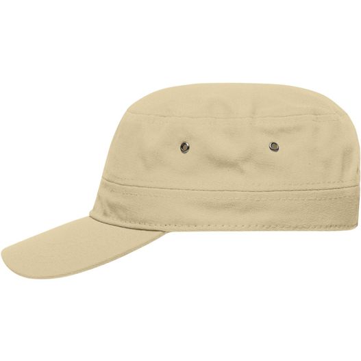 ein beige hut mit einer geknöpften krempe Military Cap - Trendiges Cap im Military-Stil aus robustem Baumwollcanvas (Bild 1)