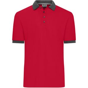 Men's Polo - Klassisches Polo mit kontrastfarbigem Kragen und Armbündchen in Piqué-Qualität