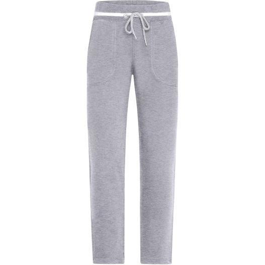 eine graue schweißhose mit einem weißen streifen Ladies' Jog-Pants - Sweat-Hose im modischen Design (Bild 1)