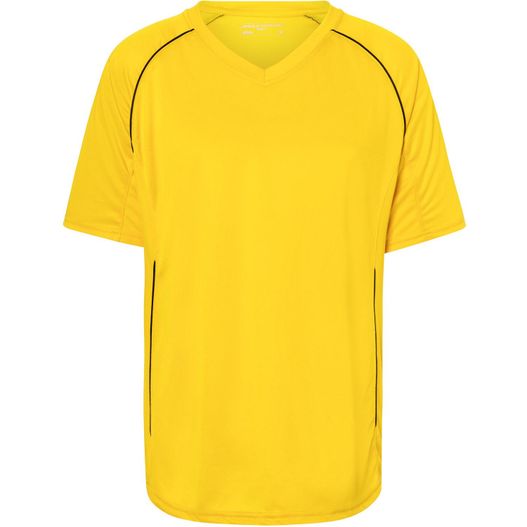 ein gelbes fußballtrikot mit schwarzen pips Team Shirt - Funktionelles Teamshirt (Bild 1)