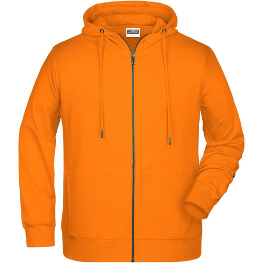 ein oranger kapuze mit reißverschluss auf der vorderseite Men's Zip Hoody - Sweatjacke mit Kapuze und Reißverschluss (Bild 1)
