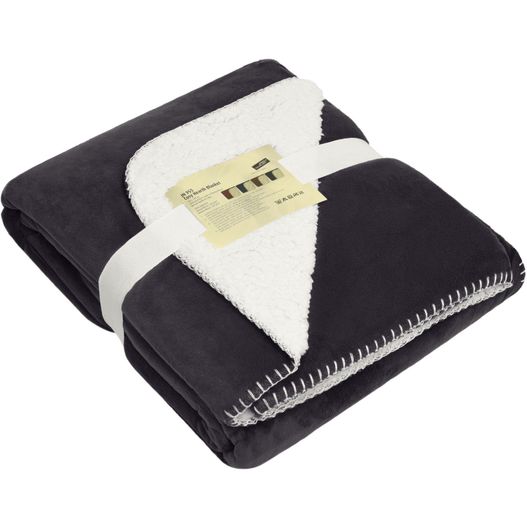 eine schwarze und weiße decke mit einem reißverschluss Cosy Hearth Blanket - Exklusive Velours-Decke (Bild 1)