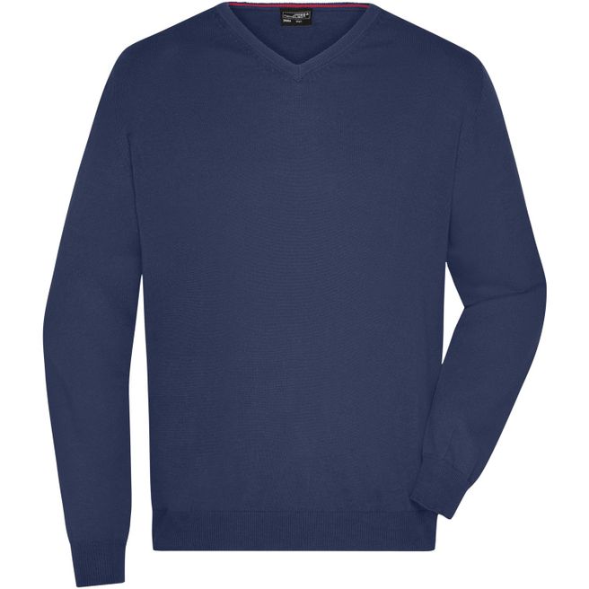 Men's V-Neck Pullover - Klassischer Baumwoll-Pullover