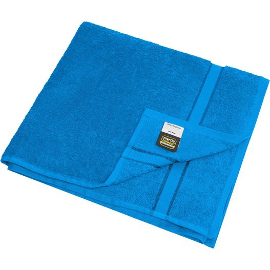 ein blaues handtuch auf einem weißen hintergrund gefaltet Bath Towel - Badetuch im dezenten Design (Bild 1)