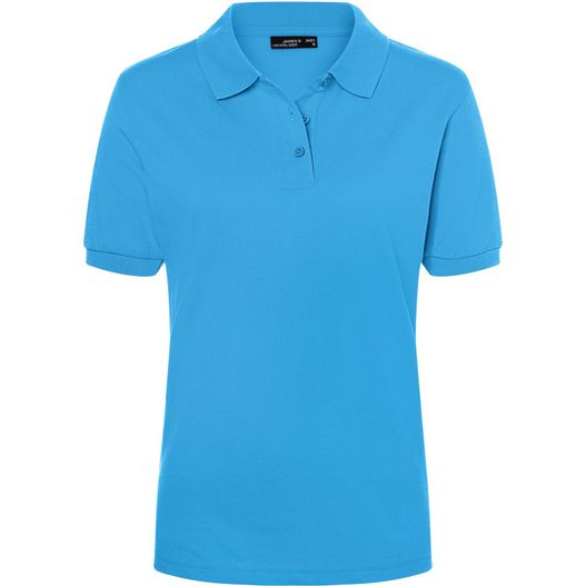 ein frauenblaues poloshirt Classic Polo Ladies - Hochwertiges Polohemd mit Armbündchen (Bild 1)