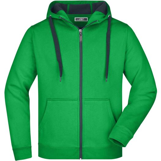 ein grüner kapuze mit schwarzem reißverschluss Men's Doubleface Jacket - Sportive Jacke mit Kapuze (Bild 1)