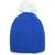 Pompon Hat with Contrast Stripe - Häkelmütze mit Kontrastrand und Pompon