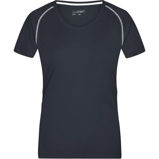 ein frauen marine t - hemd mit reflektierenden pips Ladies' Sports T-Shirt - Funktionsshirt für Fitness und Sport (Bild 1)