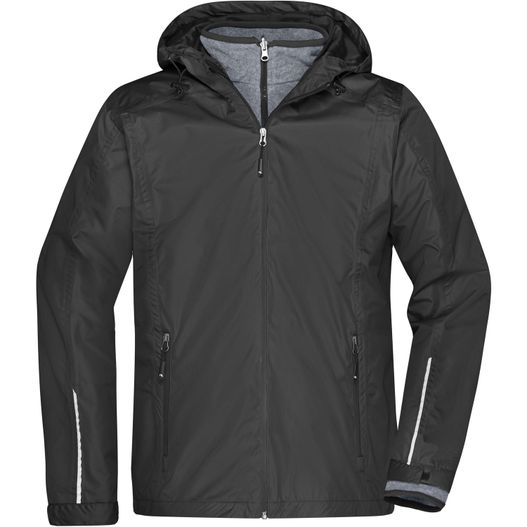 eine schwarze jacke mit kapuze und kapuze Men's 3-in-1-Jacket - Funktionelle Doppeljacke, 3 Tragevariationen, vielseitig einsetzbar, Fleece-Innenjacke leicht auszippbar (Bild 1)