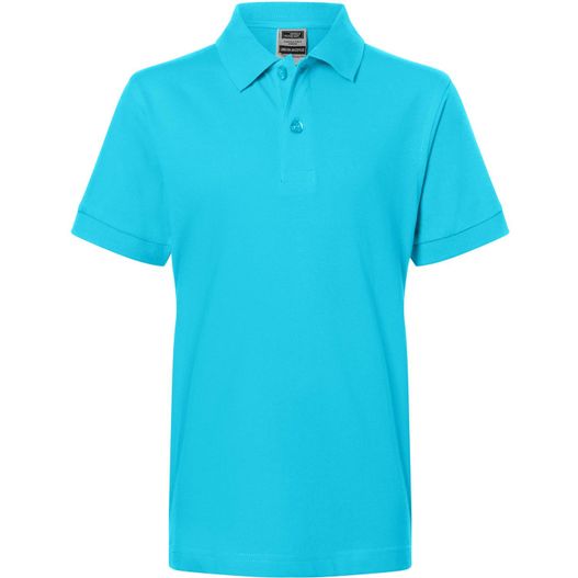 türkisfarbenes poloshirt mit weißem kragen Classic Polo Junior - Hochwertiges Polohemd mit Armbündchen (Bild 1)