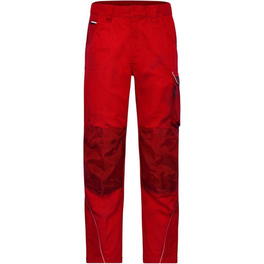 eine rote hose mit reißverschluss und taschen Workwear Pants - SOLID - - Funktionelle Arbeitshose im cleanen Look mit hochwertigen Details (Bild 1)
