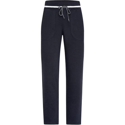eine schwarze schwitzhose mit einem weißen streifen auf der seite Ladies' Jog-Pants - Sweat-Hose im modischen Design (Bild 1)