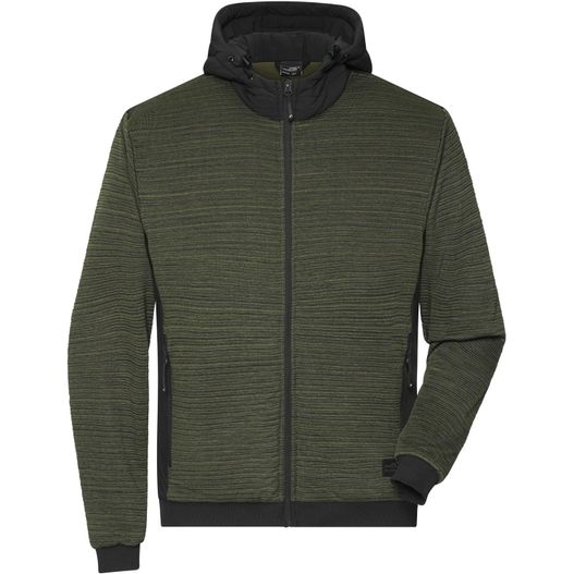 Men's Padded Hybrid Jacket - Wattierte Strickfleece Jacke im attraktiven Materialmix (Bild 1)