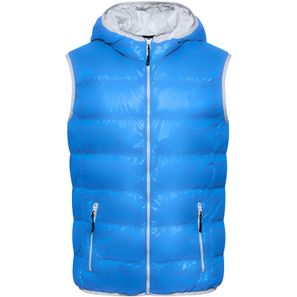 Men's Down Vest - Ultraleichte sportliche Daunenweste mit Kapuze
