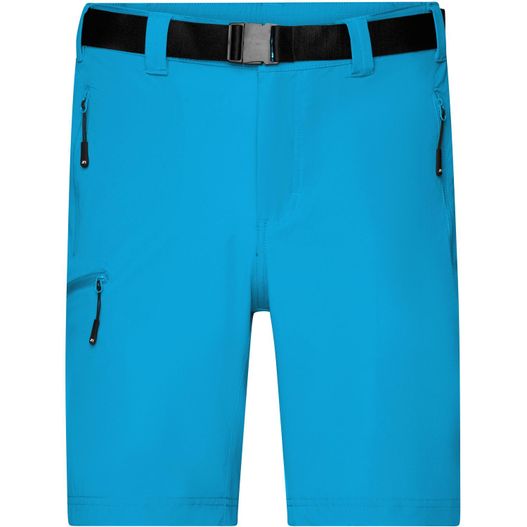 die blauen shorts mit einem gürtel auf der taille Men's Trekking Shorts - Bi-elastische kurze Outdoorhose (Bild 1)
