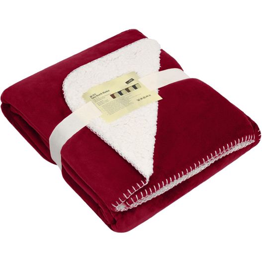 eine decke mit weißem und rotem design Cosy Hearth Blanket - Exklusive Velours-Decke (Bild 1)