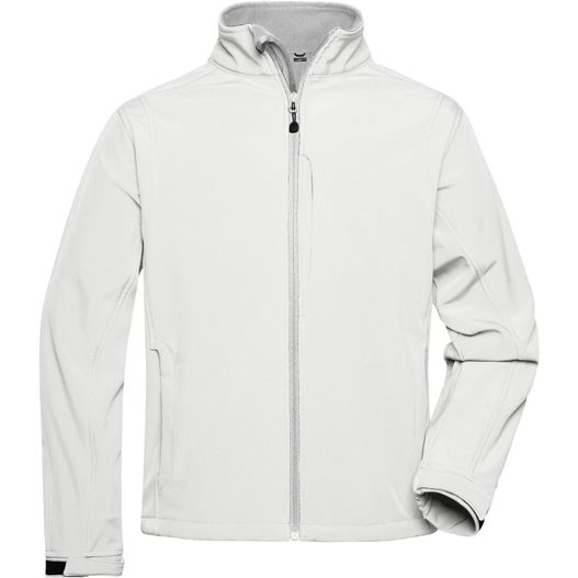 eine weiße jacke mit kapuze darauf Men's Softshell Jacket - Trendige Jacke aus Softshell (Bild 1)